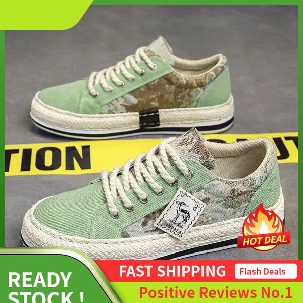 Ddmyoutdoor Men Casual Canvas Lace Up Lightweight Patchwork Outdoor Shoes