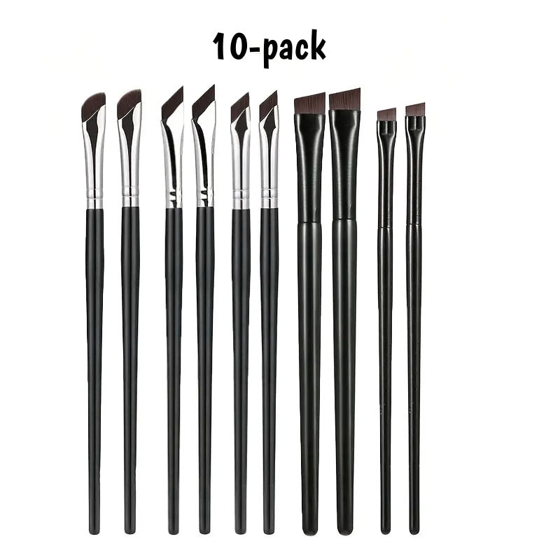 TEMU 10pcs Precision Eye Makeup Brush Set, Including A -shaped Eyeliner Brush, An Angled Eyeliner Brush, And An Eyebrow Brush, For Easy Creation Of