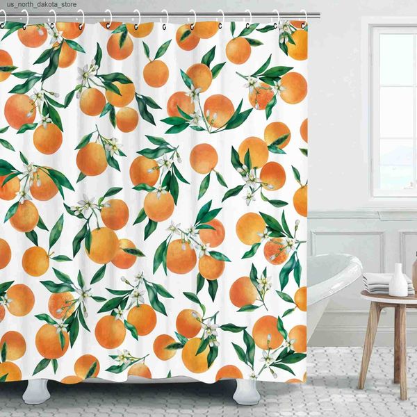 Shower Curtains Fruit shower curtains watercolor orange peach lemon strawberry orange papaya cute colorful bathroom decoration shower curtai