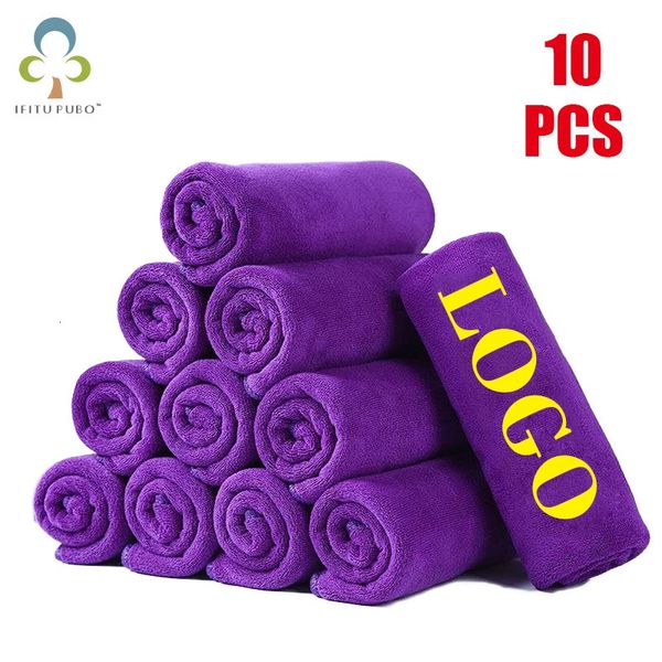 10pcs 30x30cm Toalha personalizada Free a laser de gravação de letras Microfiber Beauty Salon Barbershop Personalização privada ZYF 250113