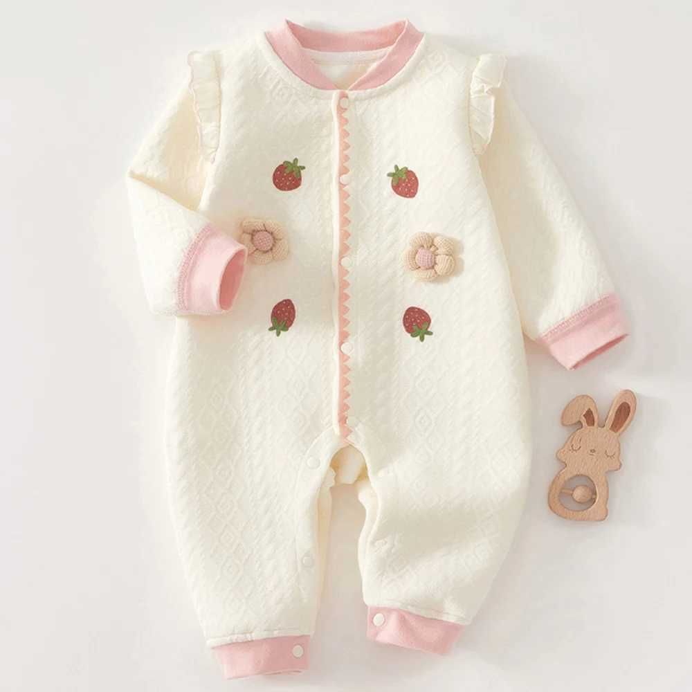 w475 Baby Girl Romper Long Sleeve Cotton Autumn Winter Warm Newborn Clothes Princess First Birthday Baby Jumpsuit High Quali