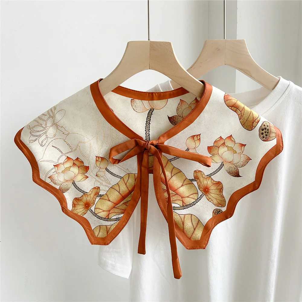 Shawl new shoulder scarf shawl womens fake collar air-conditioned room shawl decoration with knot shawl W240921