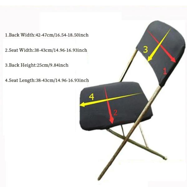 Folding Chair Slipcover with Strap Protector Dining Chair Cover Stretch Office Chair Cover Spandex Seat Cover for Computer Chair