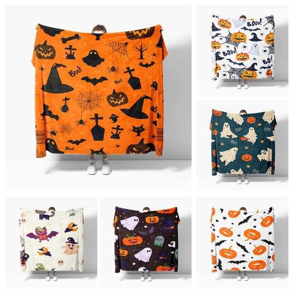 Blanket Home decoration plush Throw Sofa blanket Bedspread bed fluffy soft blankets decor Plaid Modern Halloween Autumn Pumpkin funny Z24102