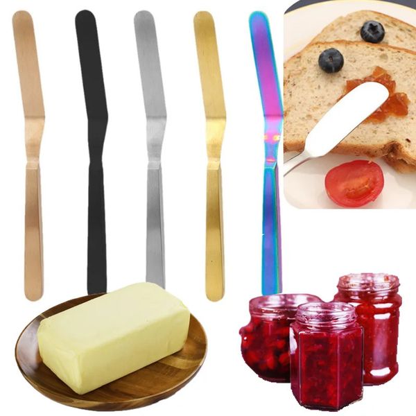 Stainless Steel Cream Spatula Butter Scraper Multiple Color Butter Knife Multiuse Cheese Tool Cake Icing Spatula Kitchen Gadgets 250211