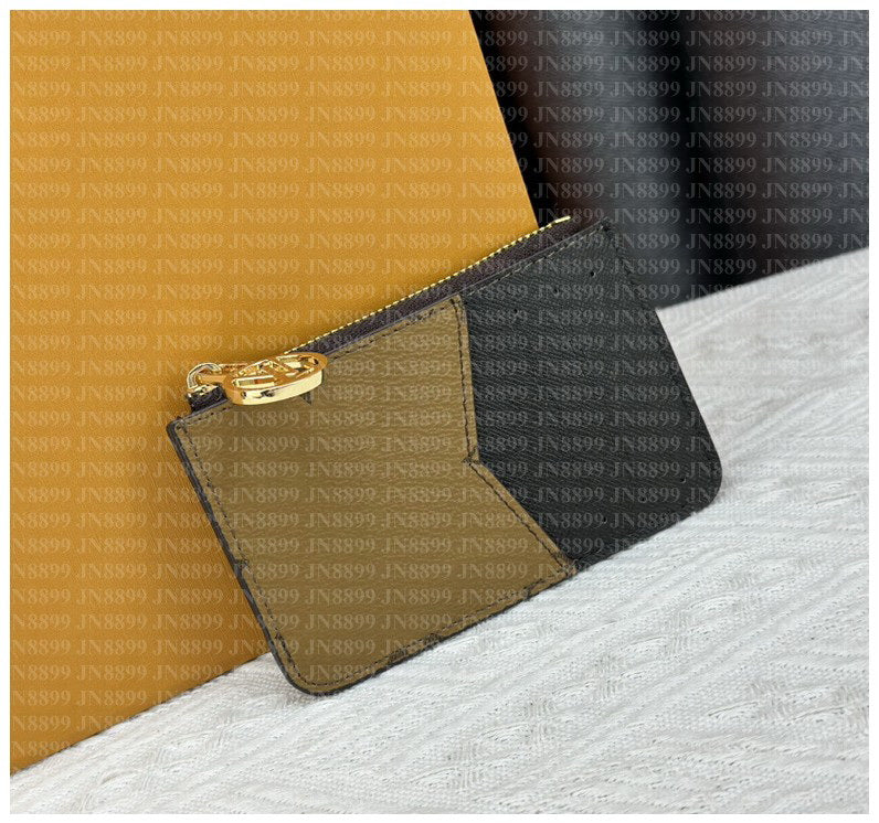 Genuine Leather Designer Wallet Card Holder Wallets Zipper Coin Purse for Men Women Mini Bag With Box and Dust Bag 1