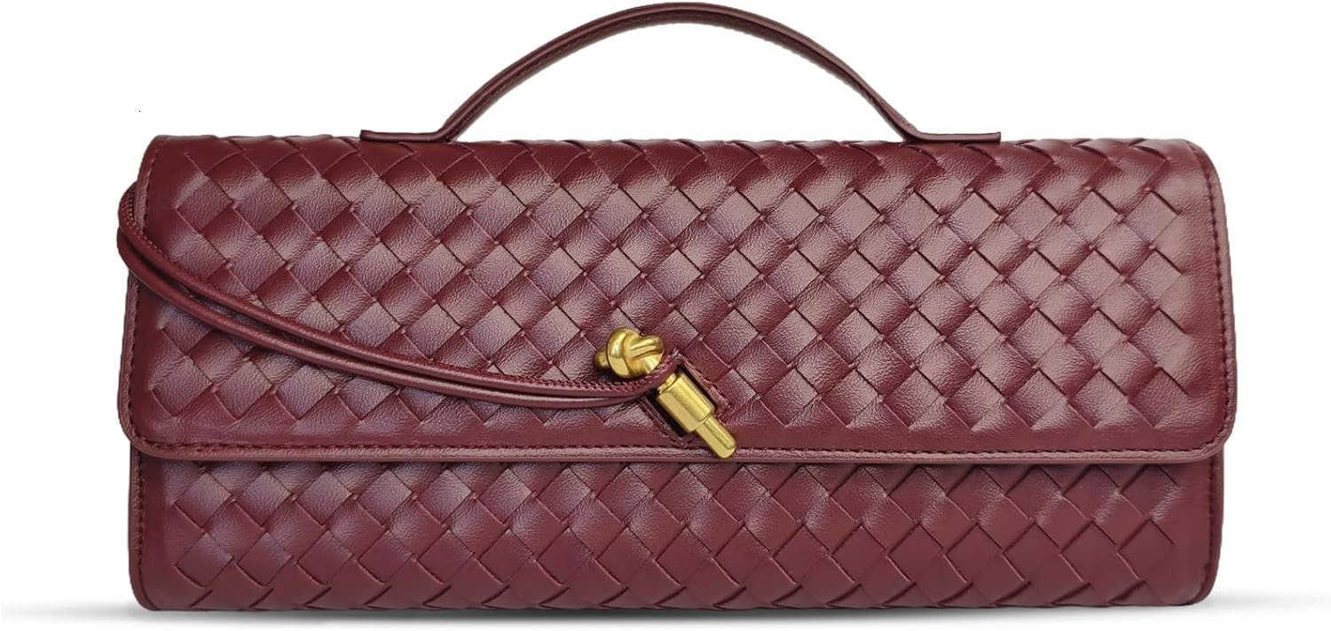 Clutch Purses for Women Formal Handmade Woven Shoulder Handbag Fashion Leather Crossbody Bags for Women M250828