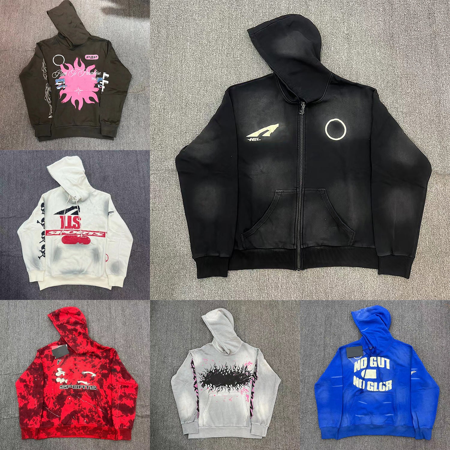 Designer Men&#039;s Hoodies Vintage Washed Graphic Hoodie Hip Hop High Street Autumn Mens Womens Loose Skateboarding Sweatshirt