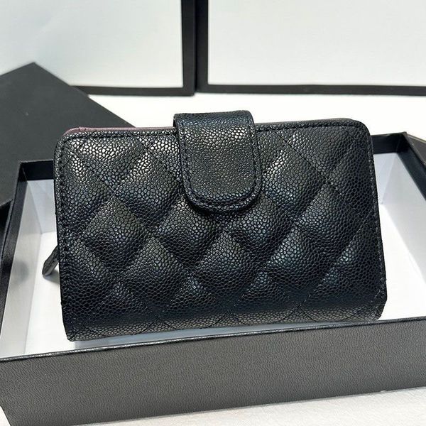 Designer Wallets Black cowhide Caviar Leather Wallet Classic coin purse Handbags Classic Clutch Bags Luxurys Purse Card Women Ccredit card s