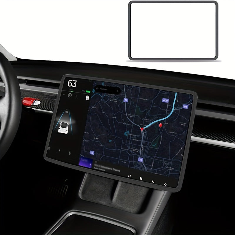 TEMU For Model 3 (2017-2025) & For (2019-2025) Silicone Screen Protector, Frame, Touch Control Case, Dashboard Decorative Accessory, High-quality