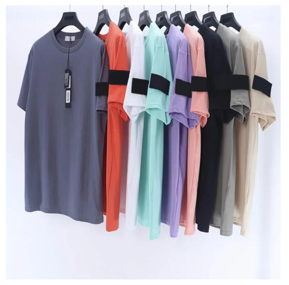 Summer men T-shirt Fashion mens Short Sleeve shirts with Print Loose Round Neck Couple Bottom Shirt for Men M-XXL Minimally Loose Versatile Armband