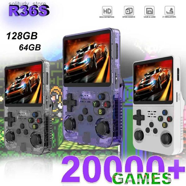 Portable Game Players R36s retro handheld video game console with built-in 20000 classic games 3.5-inch I screen open source system portable