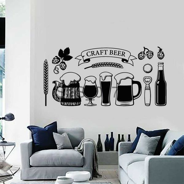 Other Decorative Stickers Craft Beer Glass Alcohol Drinking Pub Wall Stickers Vinyl Cutting Decal Removable Mural Kitchen Bar Shop Decor Wal