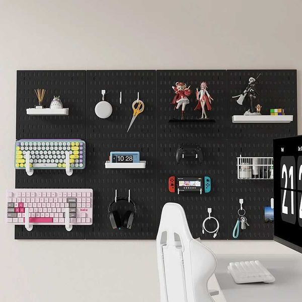 Storage Holders Racks No Punching DIY Pegboard Wall Organizer Accessories Hanging Organization Shelf Storage For Garage Hooks Crafts Kitchen