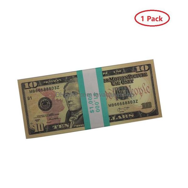 Best 3A Other Festive Party Supplies Movie Prop Banknote Games 10 Dollars Toy Currency Fake Money Children Gift 1 20 50 Euro Dollar Ticket D