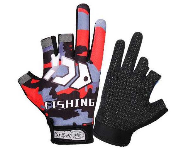 Fishing fly cut Luya gloves men and women exposed three finger sea fishing spring and summer breathable thin sports non-slip gloves