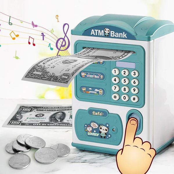 Banco eletrônico Banco seguro Caixa RENS Caixa de moeda digital de moedas Digital Depósito seguro Mini ATM Machine Toys RENS Presentes 25012