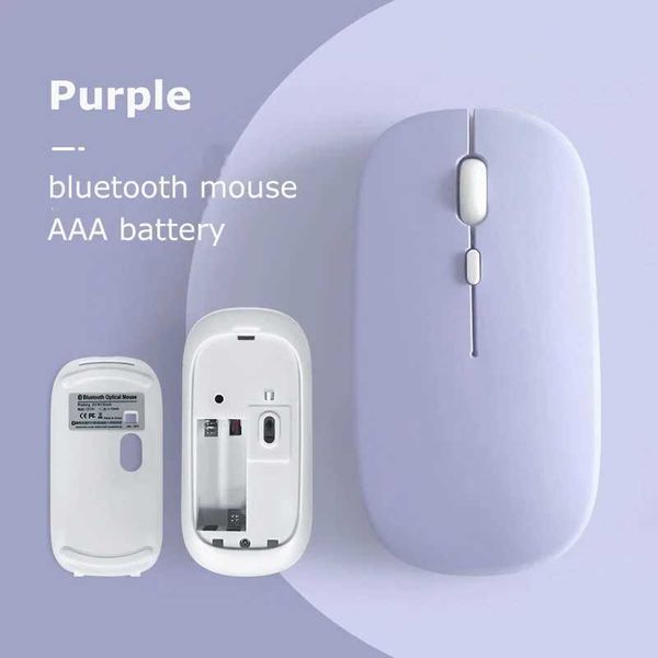 Multicolour Bluetooth Wireless Mouse Purple Portable Magic Silent Computer Mice For Laptop iPad Tablet Notebook Phone Office H241024
