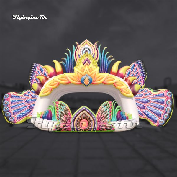 wholesale Beautiful Large White Inflatable Tent Concert Stage Performance Dj Booth Air Blow Up Cabin With Butterfly Wings For Carnival Event