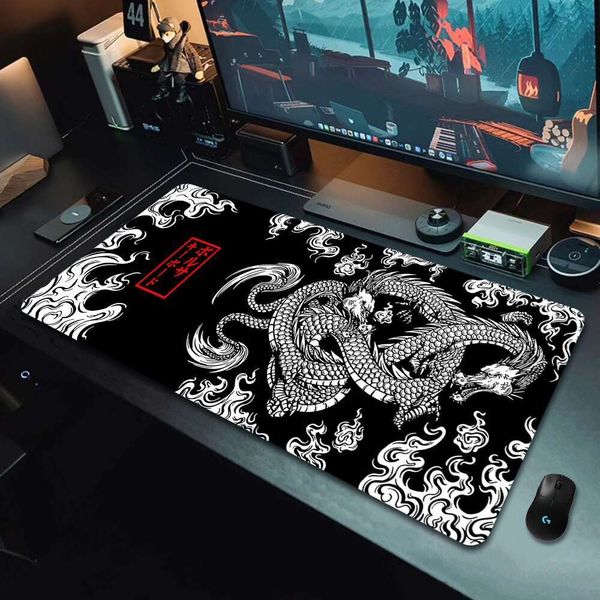 Japanese Dragon Large Gaming Mousepad XXL Keyboard Gamer Pad on The Table Speed Desk Mat Anime 900x400 700X300 Mouse Mats