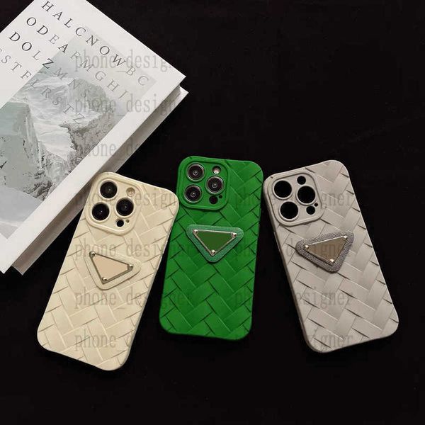 Phone Cases designer Diamond plaid weave pattern suitable for 15 promax trendy brand phone case iPhone 13 full package anti drop 11 niche 12