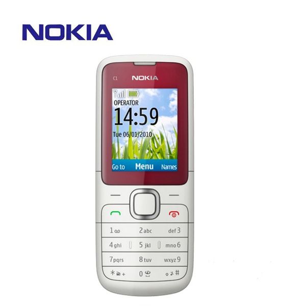 Original Refurbished Cell Phones Nokia C1-01 Unlocked Mobile Phone 2.0&quot; Bluetooth Multi-Languages keyboard GSM 2G Phone