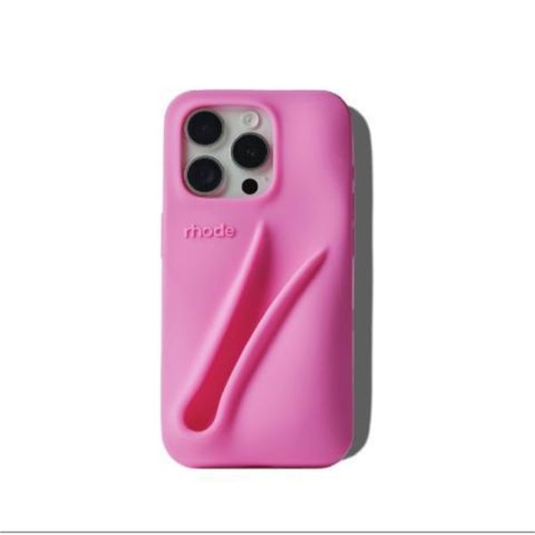 designer rhode phone case Lipstick Portable Case Lip Gloss Lipstick Lip Balm 3D Make-Up Silicone Phone Case for iPhone 16Promax 15 14 13 Pro