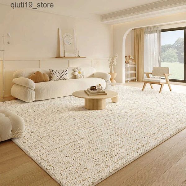 Carpets VIKAMA Carpet living room advanced sense 2024 new dirty-resistant no-wash can wipe cream wind solid color waterproof no-care lar J24