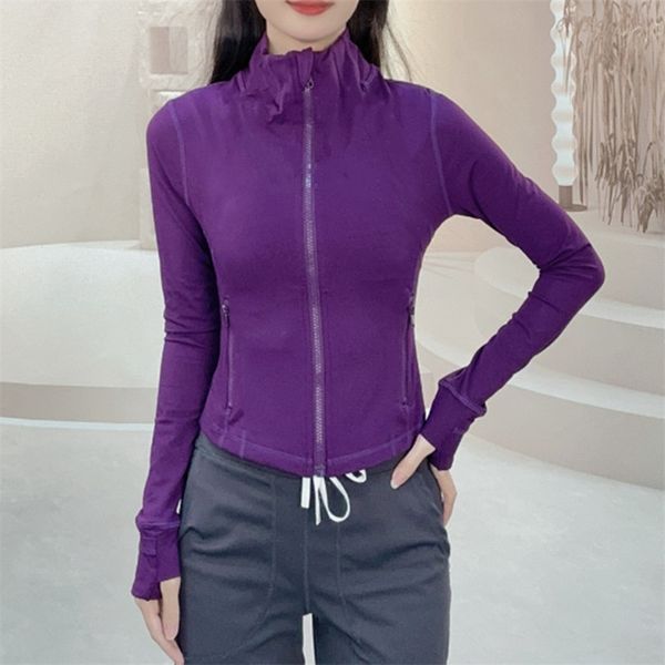 Sports yoga short cut jacket women&#039;s sports jacket fitness cut jacket sports quick drying sportswear top solid color sportswear sportsw