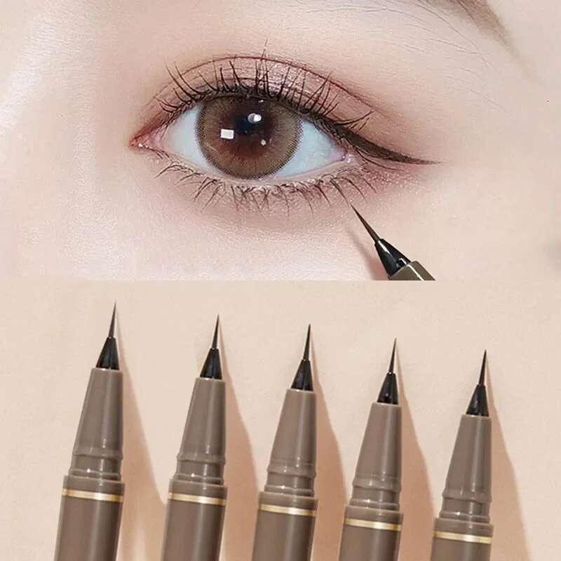 Ultra Thin Black Brown Lower Eyelash Eyeliner Pen Waterproof Lasting Smooth Lying Silkworm Eyes Liner Pencils Eye Makeup Tools X25071