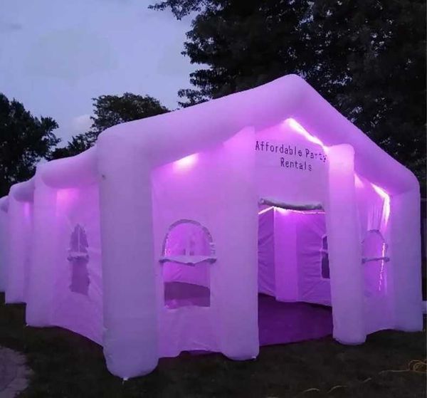 20x20x13ft Customization inflatable wedding house vip room Commercial Led glowing giant marquee party tent with colorful strips
