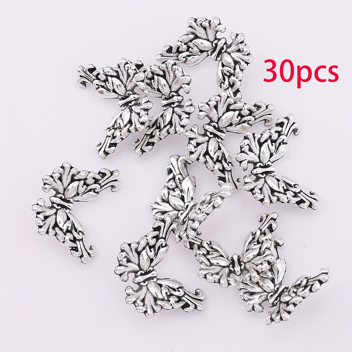 TEMU 30pcs Vintage Spacer Beads, Alloy Charms For Making, Fashion Earrings, Necklaces, Bracelets - Handcrafted Beading Supplies, Craft