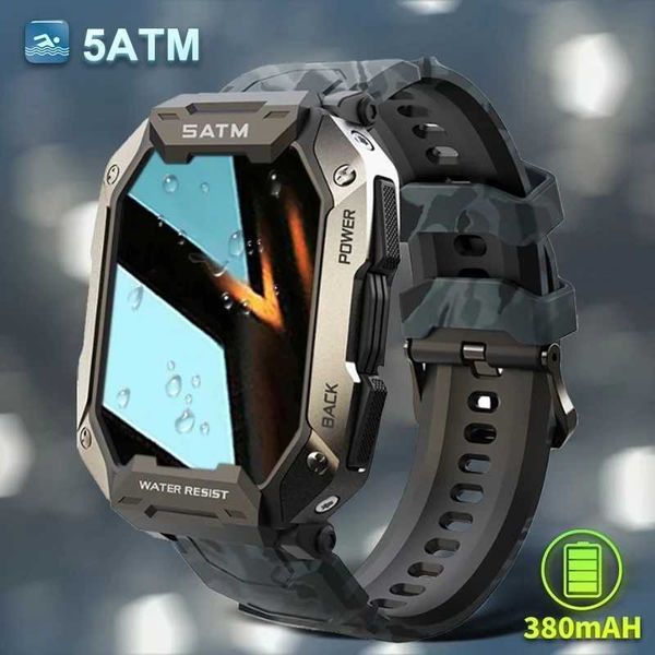 Original C20 Military Smart Watch Men Camouflage Army Outdoor IP68 5ATM Waterproof Sports Heart Rate Blood Oxygen Smartwatch M240824