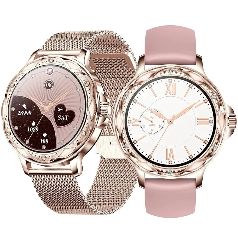 Women&#039;s Fashionable Bluetooth Smartwatch with Health Monitor - Sporty Fitness Band for Daily Use