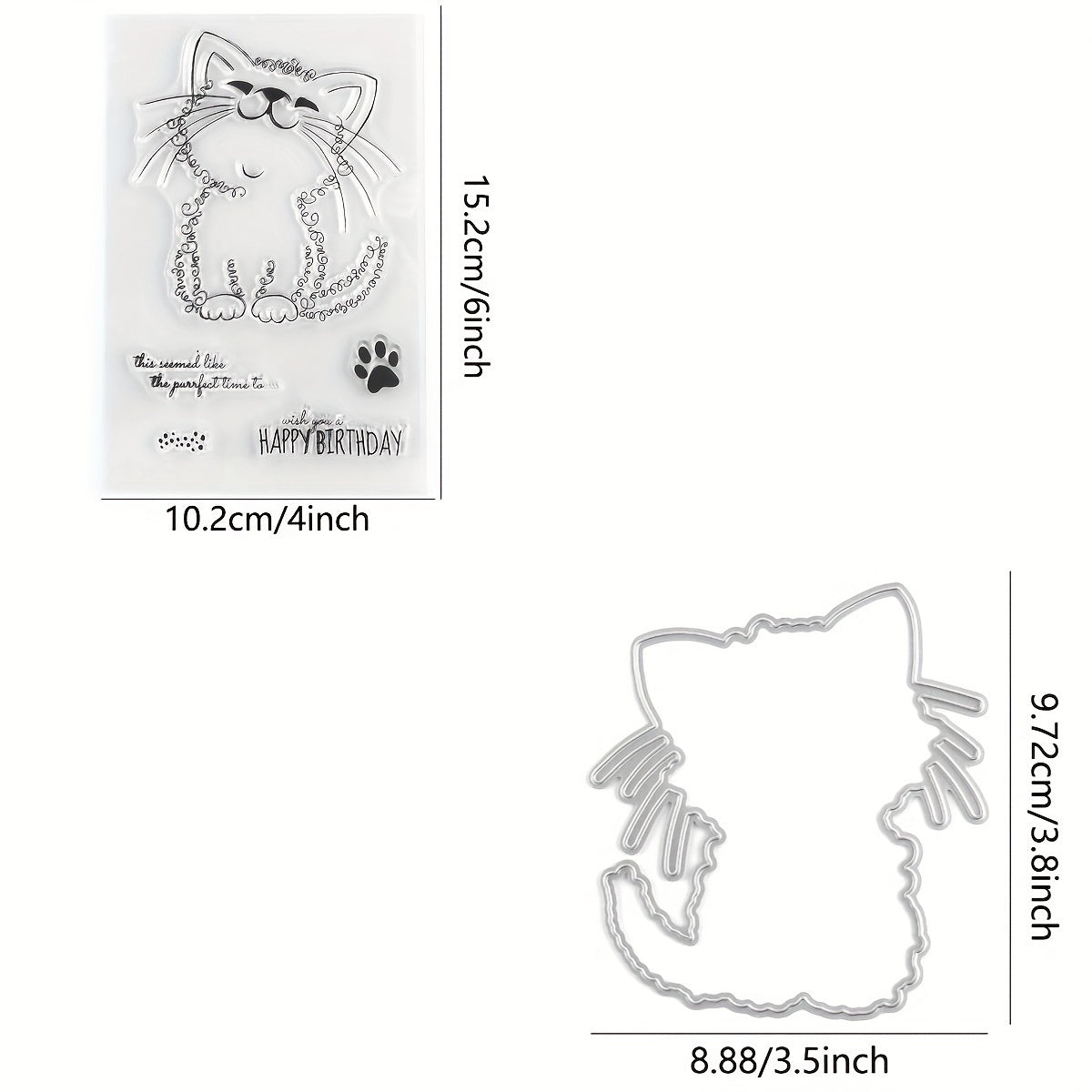 TEMU Cute Kitten For Diy Greeting Card Decoration & Scrapbooking Embossed Photo Card Making Supplies