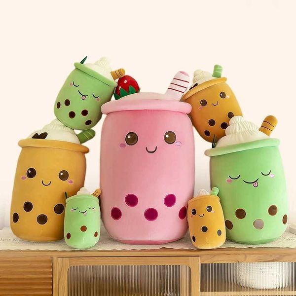Bubble Tea Cup Plush Toys Kawaii Fruit Milk Tea Design Kids Stuffed Doll Soft Pillow Cushion Birthday Gift for Girl FriendM240801