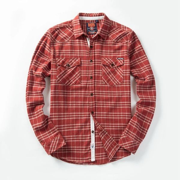 2024 Men&#039;s Plaid Flannel Shirt Spring Autumn Male Regular Fit Casual LongSleeved Shirts For MG11301 231221