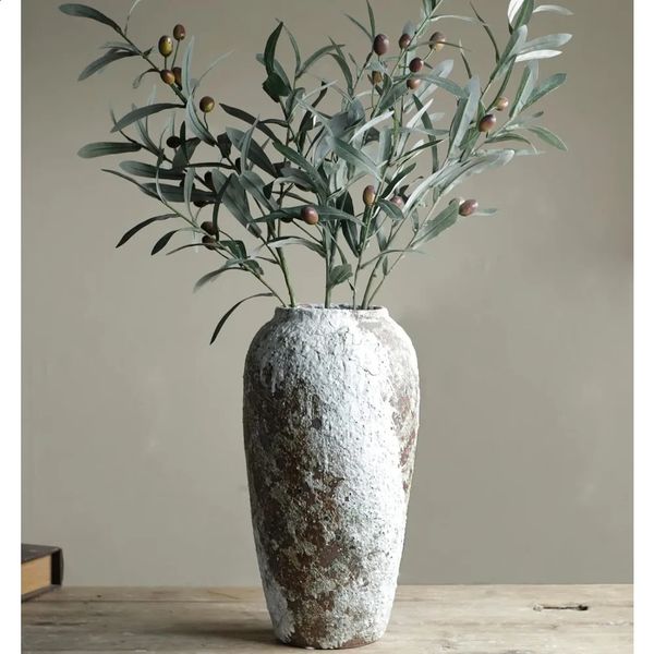 Rustic Ceramic Flower Large Vase Vintage Floor Tall Farmhouse Decor for Living Room Entryway Table Centerpieces 240918
