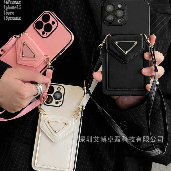 Cell Phone Cases Designer Brand Suitable for Apple 15 Promax Case, Card Insertion Bag, Luxury Trend Iphone 14 Crossbody Protection 13 UIW8