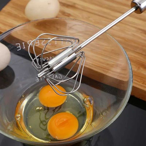 Manual Pressure Semi Automatic Egg Blender Stainless Steel Kitchen Accessories Self Rotating Cream Utensils Whisker Manual Blender Tool W241