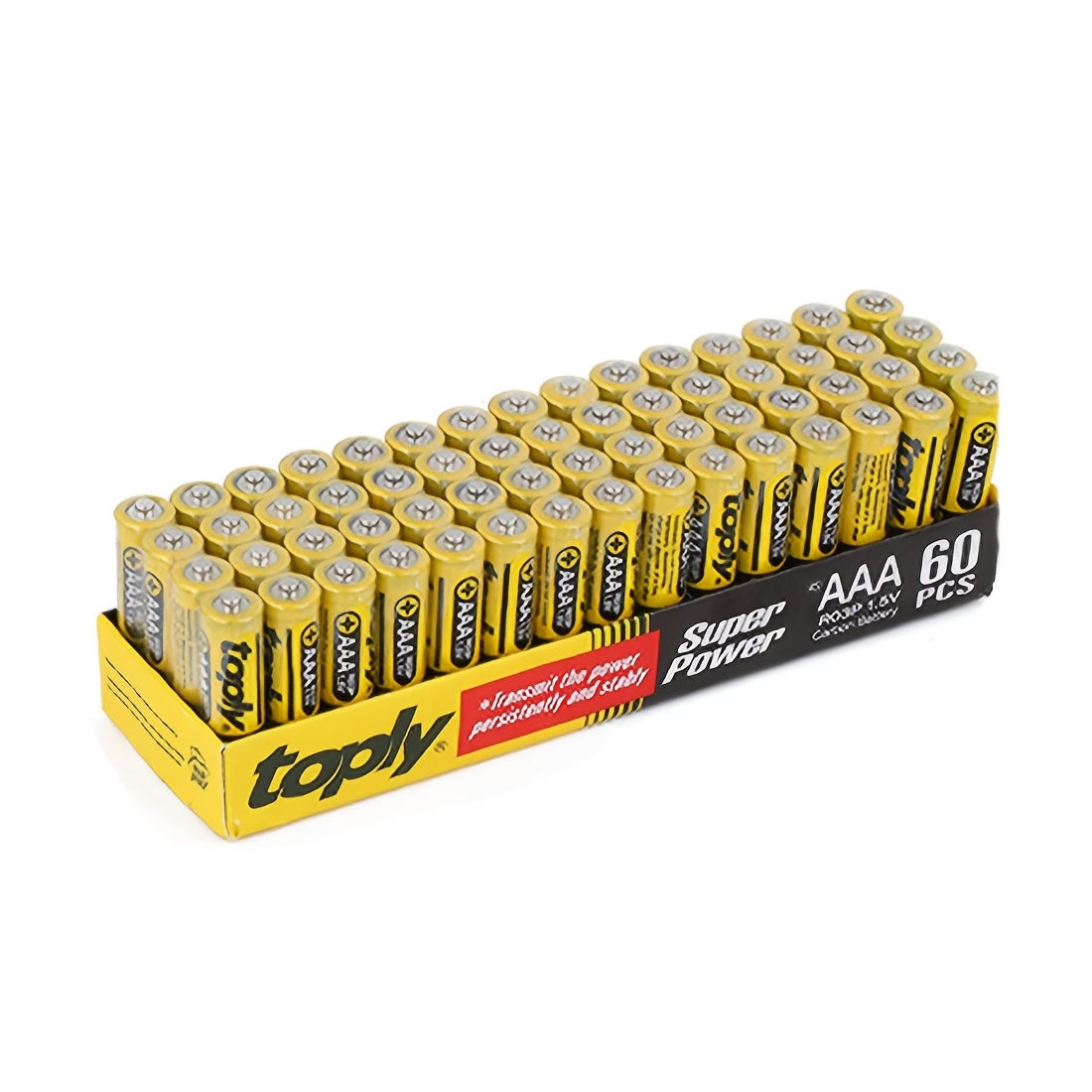 TEMU Toply 60-pack Aaa-aa Batteries, 1.5v Carbon Non-rechargeable, Compatible With Led Lights, Toys, Remote Controls, Microphones, Alarm Clocks -
