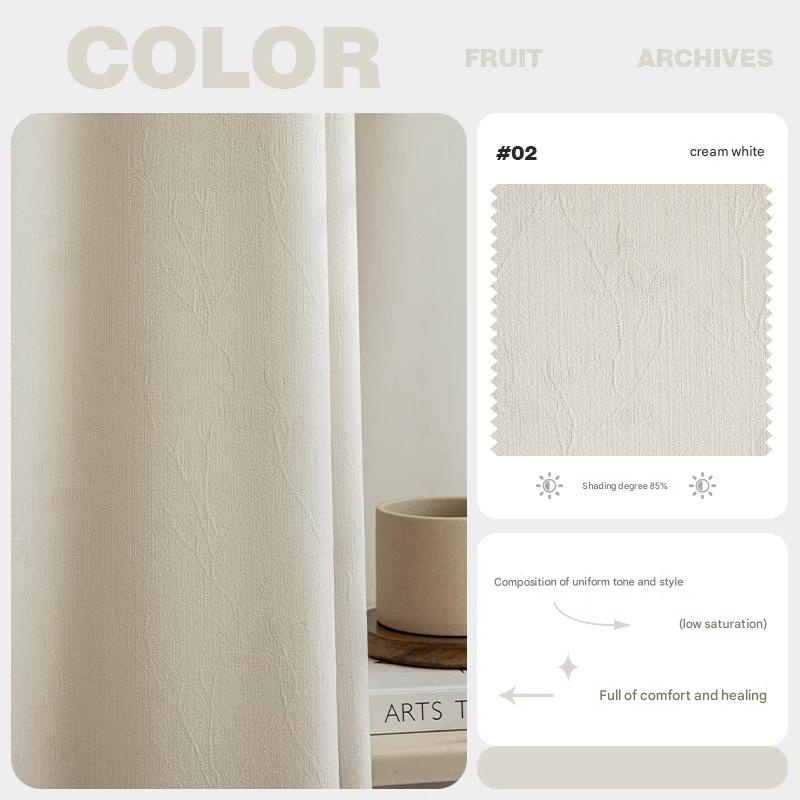 YL-36591 Jacquard Chenille Cream Green Curtain Blackout Fabric 2025 New Bedroom High-end Living Room Light Luxury Modern Simple