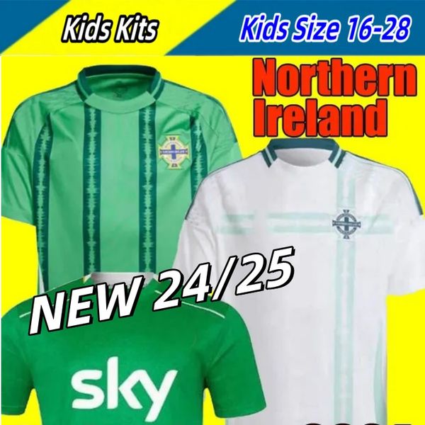 Baby Kids 24-25 Northern Ireland Soccer Jerseys Kits 2024 HOME AWAY DIVAS CHARLES EVANS 2025 Ireland Kids Football Shirts Kits CHARLES BALLA