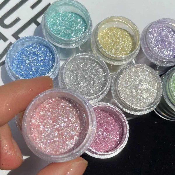 10 color glitter nail glitter powder rainbow crystal diamond pigment dust holographic DIY handmade chrome nail art decoration W240815