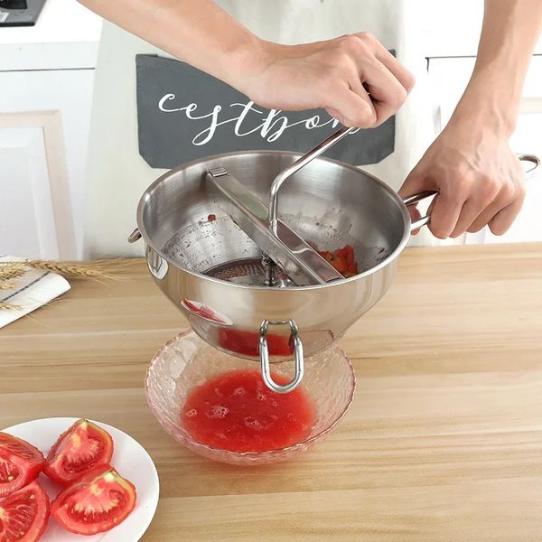 Stainless steel potato mixer multifunctional mixer with 3 million plates durable manual food mixer kitchen accessories 240809