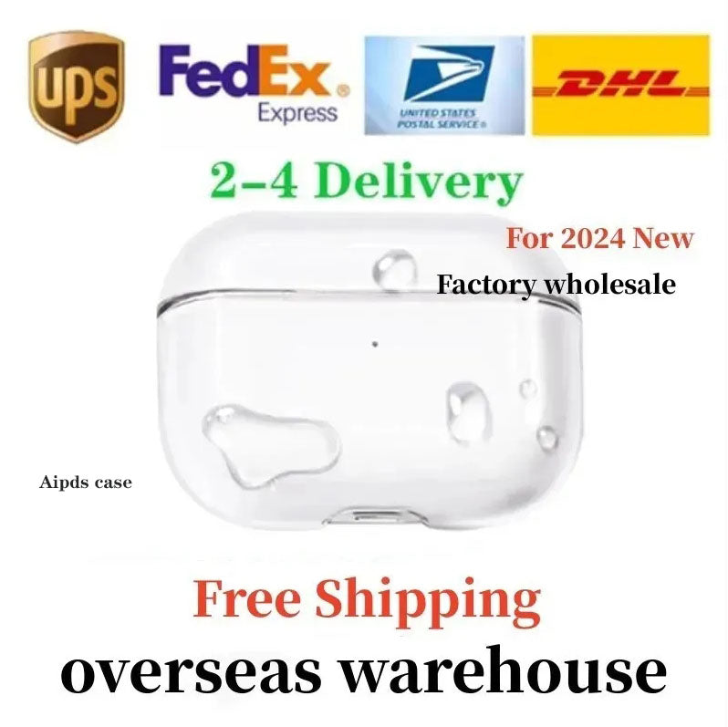 USA Stock 2 2nd Gen Air 4 3 Pro Max Second Generation Accessories Solid Silicone Protective Headphone Cover Wireless Earbuds Shockproof Box