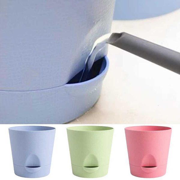 Planters Pots Self-watering Flower Pot with Tray Seedling Pot Succulents FlowerPot office desktop decor Mini Planters Home Garden Decoration