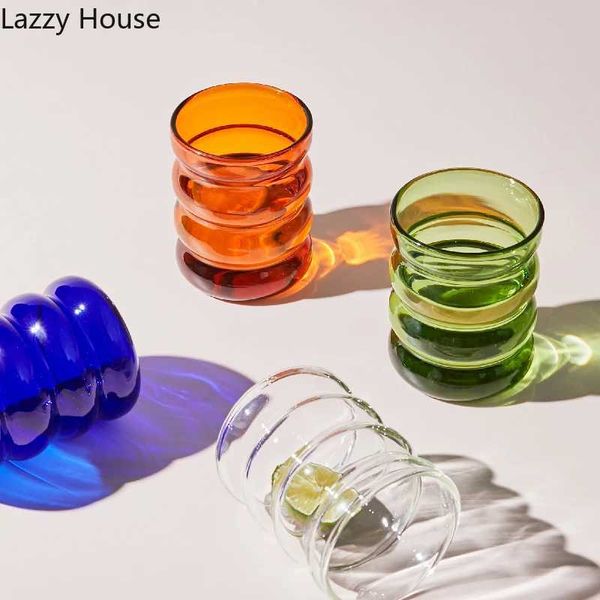 Home&gt;Products&gt;Glass Cup&gt;Heat resistant Roller Beverage&gt;Tea Juice Milk Coffee Cup&gt;Household Glass Ripple Cup 250ml Y250118