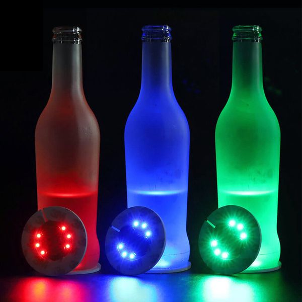 LED Sticker Coaster Lighting 4 LEDs Bottles Lights Cup Holder Light fors Wine Liquor Bottley Bottle Sparklers Champagne Party Bar Colds Wine