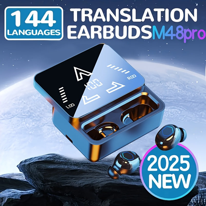 TEMU 144 Language Instant Translation Headphones, Call Noise Cancelling Headphones, With Touch Control, Usb Type-c Charging, Non Waterproof Plastic